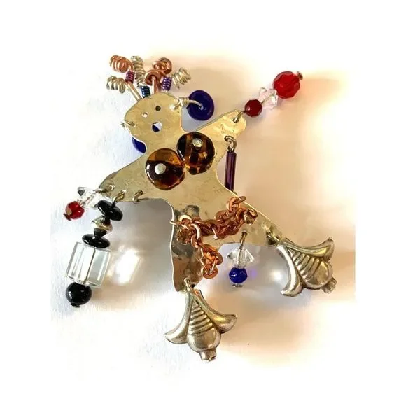 Women’s VSC Sterling Silver Dancer Tribal Hula Brooch 2.5" 6029 Hawaii - Picture 2 of 6